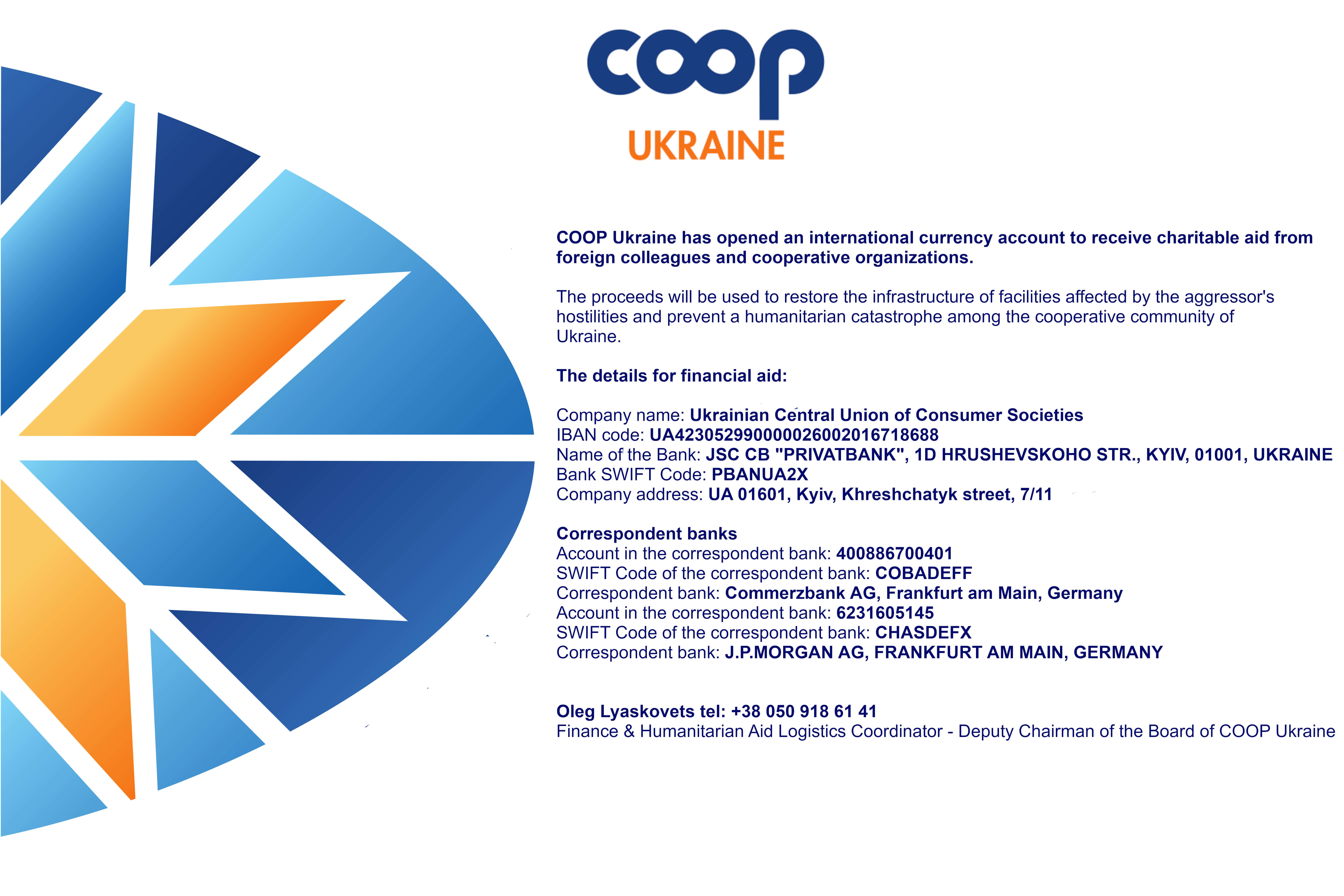 Financе Humanitarian Aid for COOP Ukraine 003